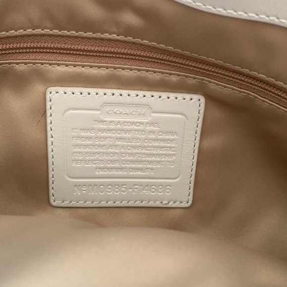 Coach white pebbled leather satchel - Picture 6 of 14